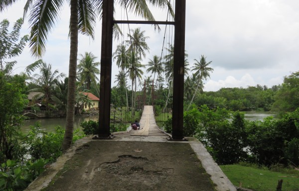 Hanging bridge that leads to Biha beach