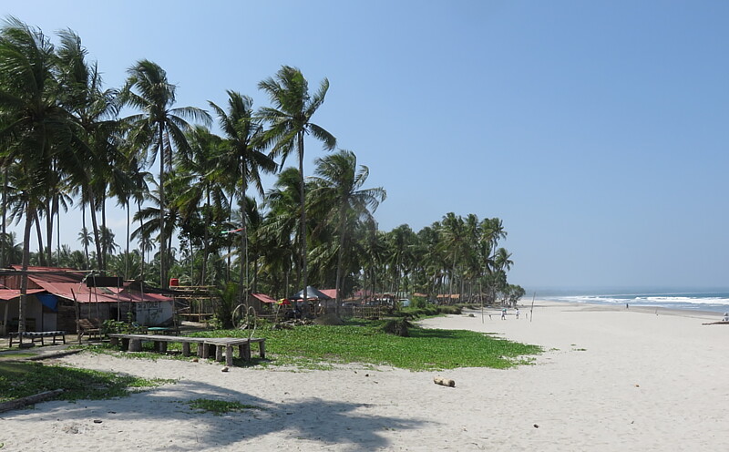 Warungs at Mandiri beach Lampung Sumatra