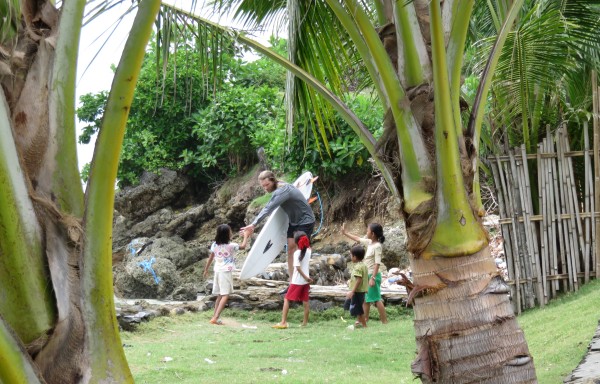 meeting the local childrent Kuripan, Pesisir Utara