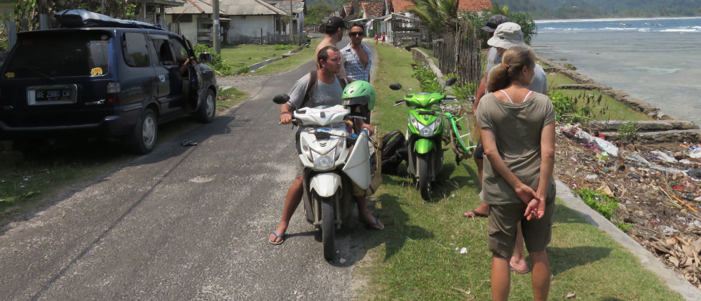 Exploring Krui area on a scooter