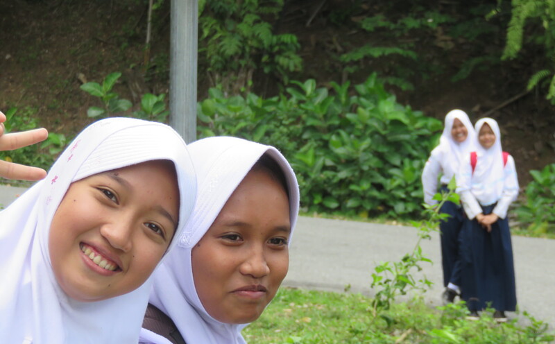 Friendly school children Bengkulu province Sumatra