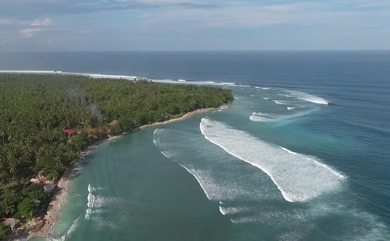 Aerial shot of Tanjung Setia beach
