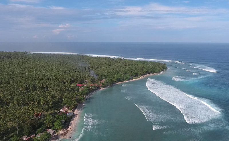 Aerial view of Tanjung Setia beach