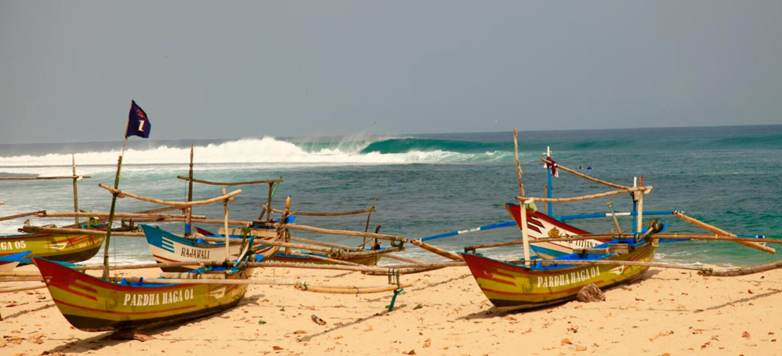 Jukung at Way Jambu beach Sumatra