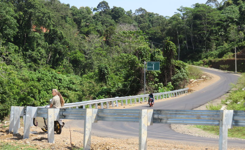 Winding road through hills of Way Sindi