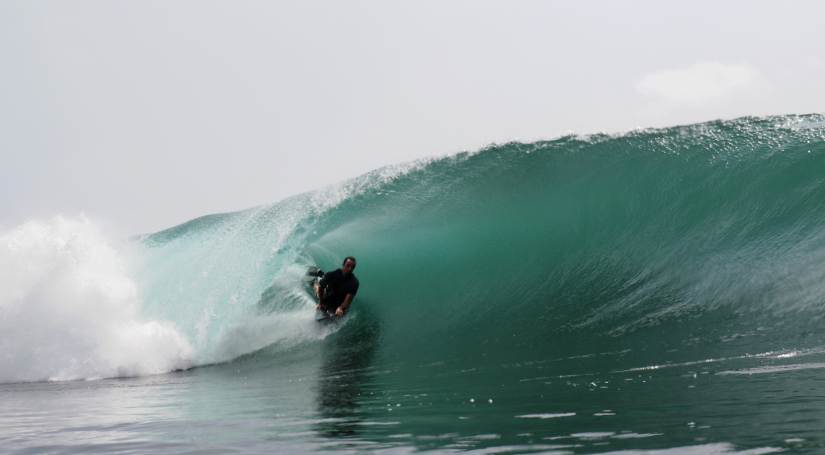 Luciano Rodriques at Amys Left surf break South Sumatra