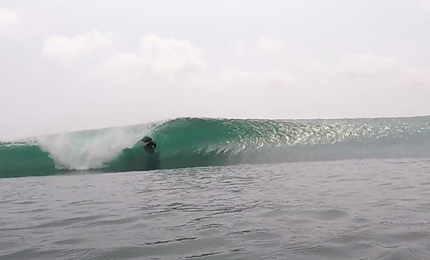 Amys left surf break Sumatra