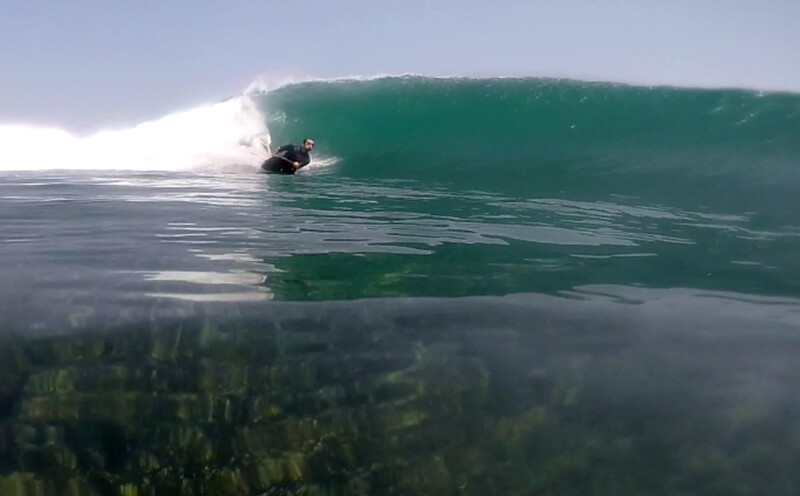 Bodyboarding Leftovers on hollow and shallow day