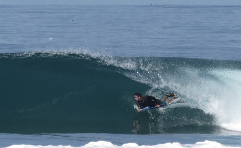 Justin bodyboarding Mandiri Beach Sumatra